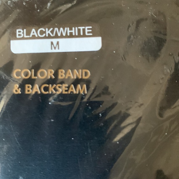 GLAMOROUS BRAND NEW thigh high stay up stockings. White color band w/ back seam - Picture 2 of 8